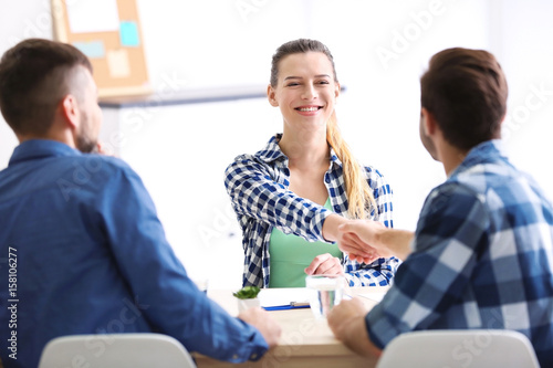 Job applicant having interv...