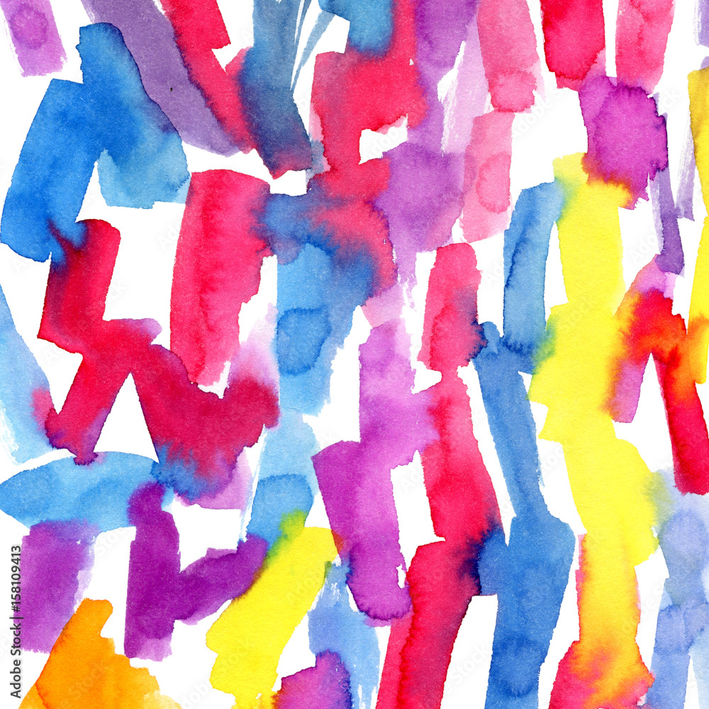 Background made by hand drawn watercolor gradient ombre paint strokes. In happy colors.