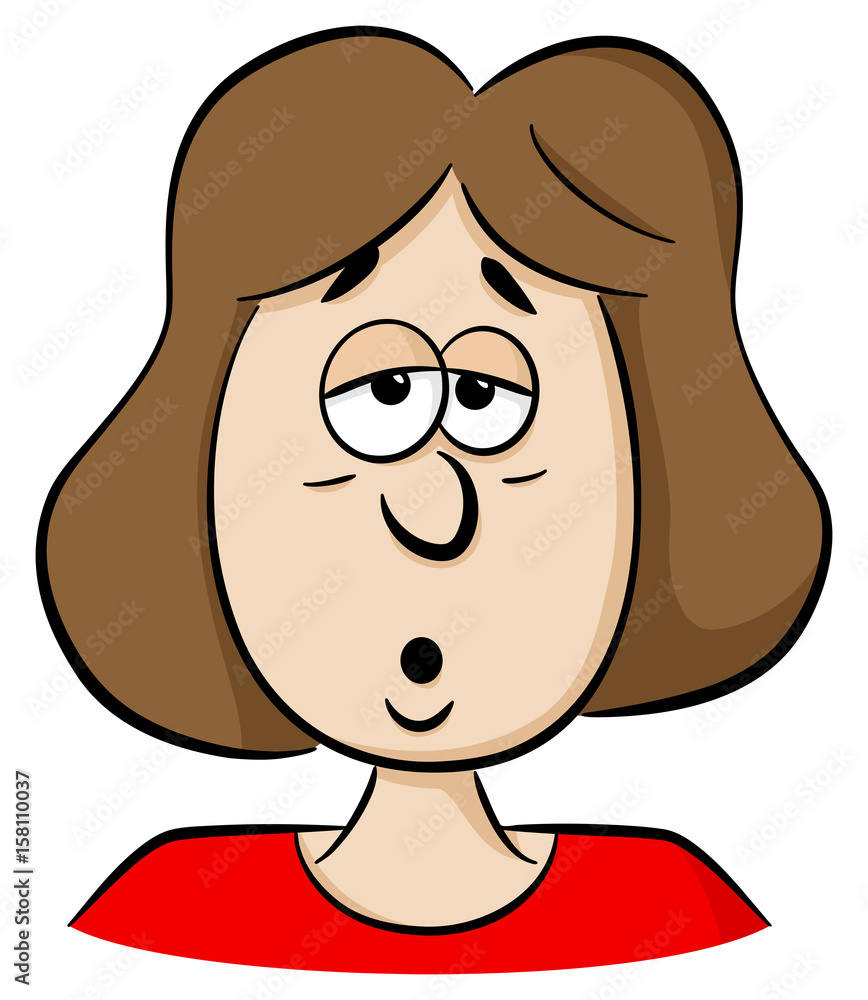 Porträt einer erschöpften Cartoon Frau