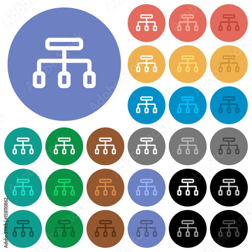Connect round flat multi colored icons