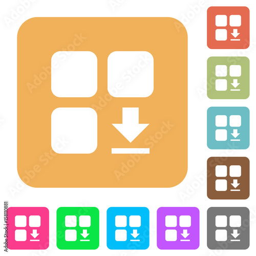 Download component rounded square flat icons