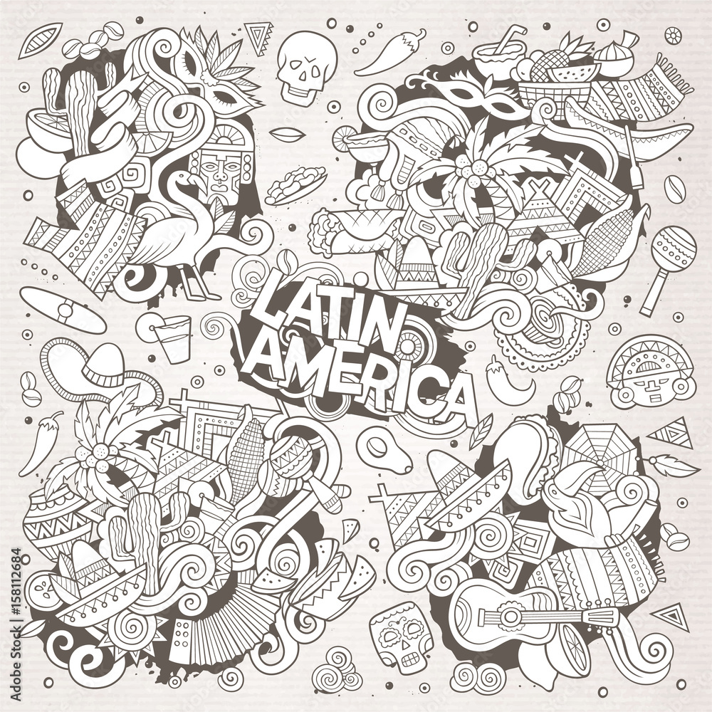 Sketchy vector hand drawn Doodle Latin American doodle designs Sketchy vector hand drawn Doodle Latin American doodle designs