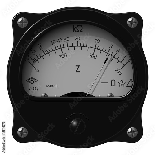 The ohmmeter. Device for measuring electrical resistance.