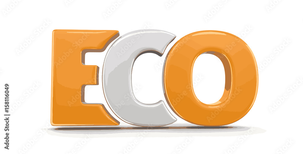 Eco text. Image with clipping path Eco text. Image with clipping path