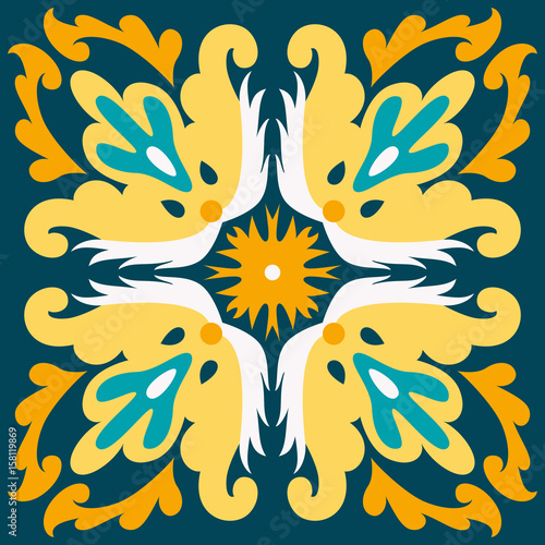 Oriental traditional ornament, Mediterranean seamless pattern, tile design, vector illustration.