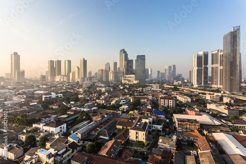Sunset over Jakarta skyline