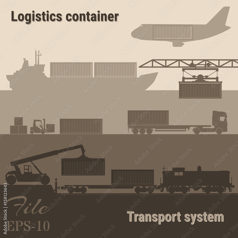 Set of transport for the transportation and loading of containers.