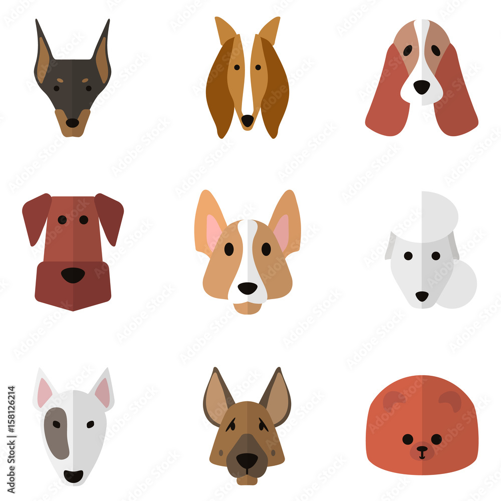 Obraz premium dogs icons set