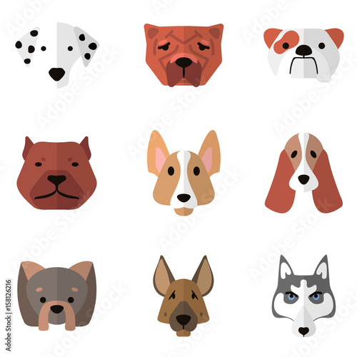 dogs icons set