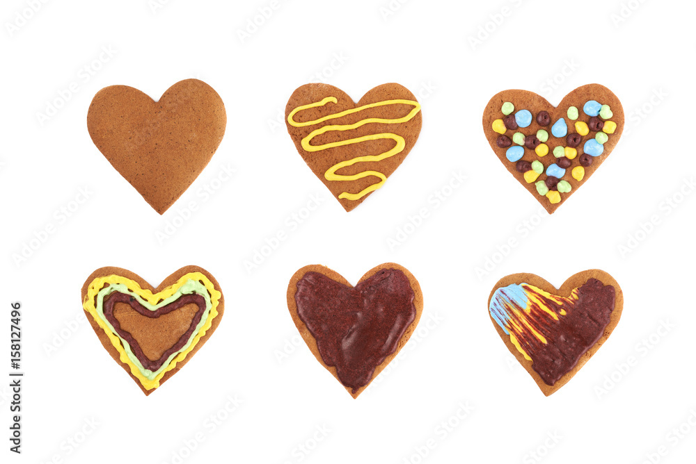 Fototapeta premium Heart shaped cookie isolated