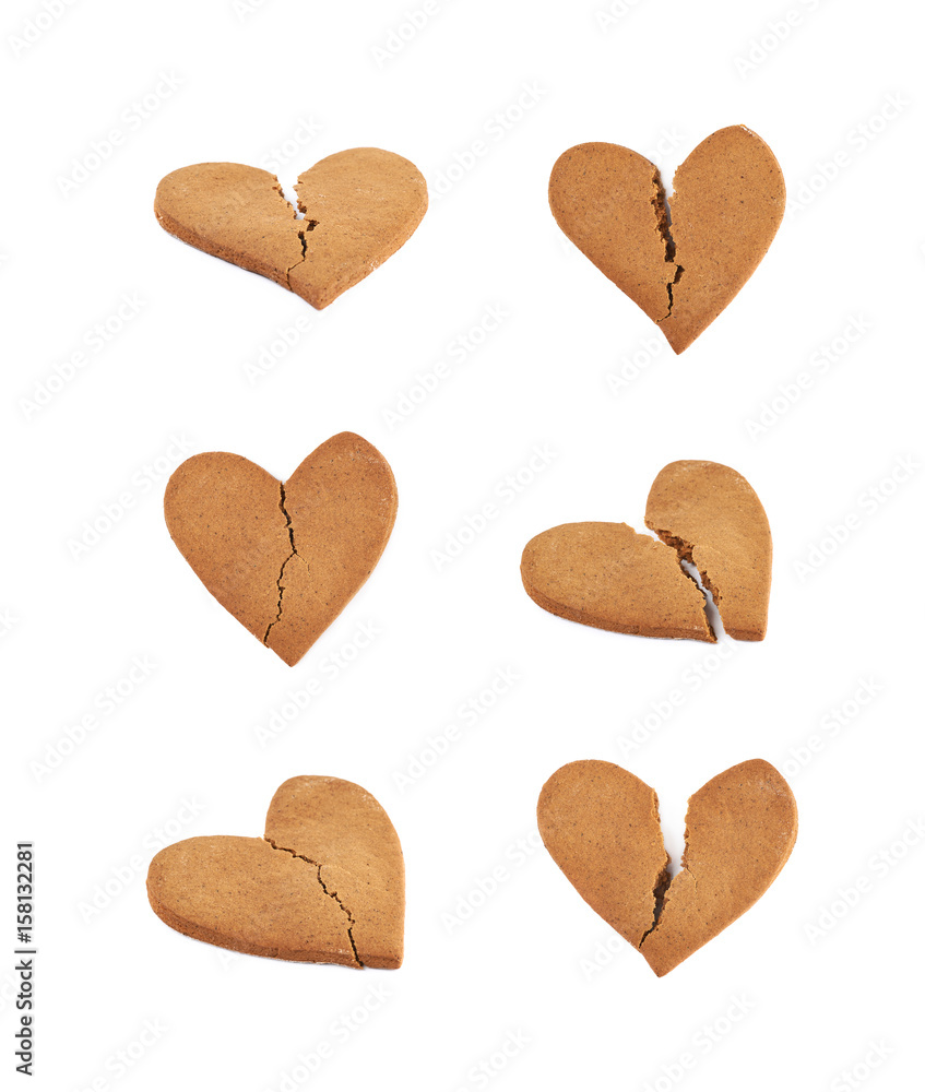 Heart shaped cookie broken Heart shaped cookie broken