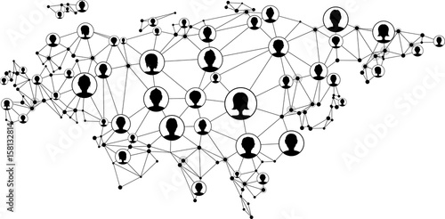 Abstract Eurasia social communications map.