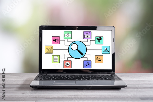 Search for apps concept on a laptop screen
