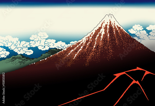 富嶽三十六景　山下白雨