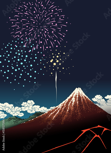 花火　富士山