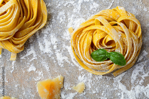 Italian pasta tagliatelle