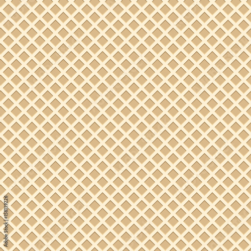 Wafer seamless pattern. Baked waffle background with repeating texture. Stylized flat style vector eps8 illustration.