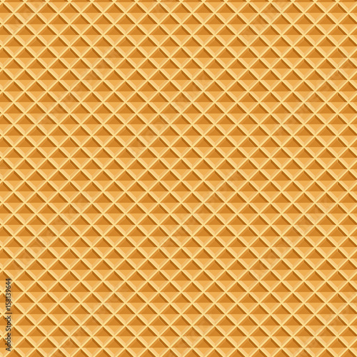 Wafer seamless pattern. Baked waffle background with repeating texture. Stylized flat style vector eps8 illustration.