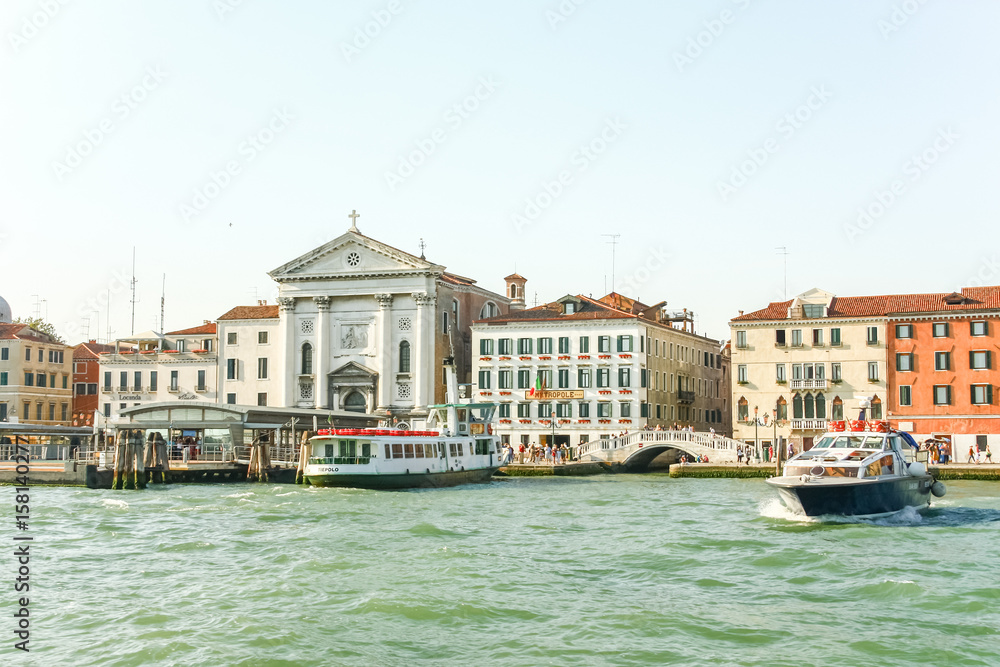 VENICE, ITALY - AUGUST 14,2011 : View of Venice from the Adriatic sea, Venice, Italy