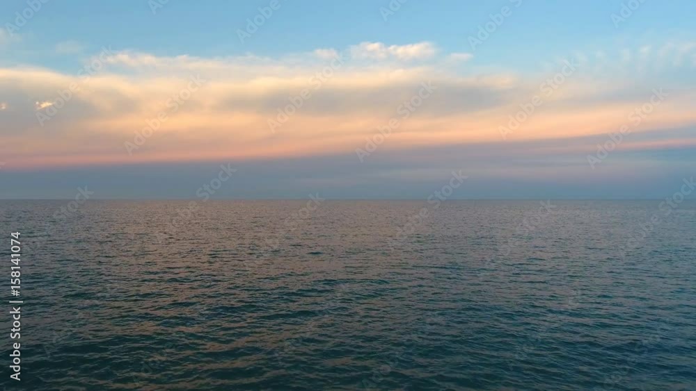 Aerial view of sea and sky at sunset light in Italy Aerial view of sea and sky at sunset light in Italy