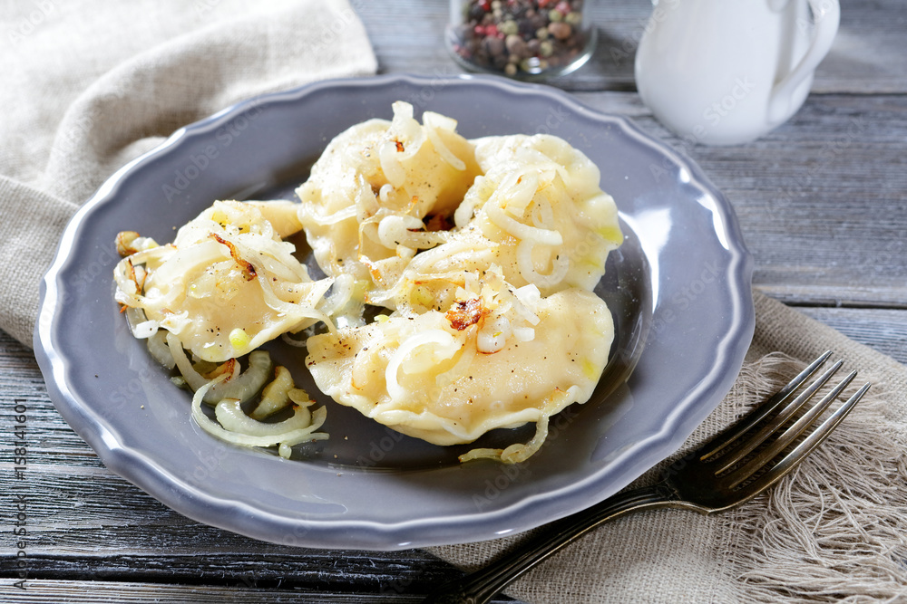 Pierogi with potatoes on a plate Pierogi with potatoes on a plate