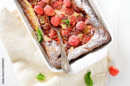 French Clafoutis with strawberries