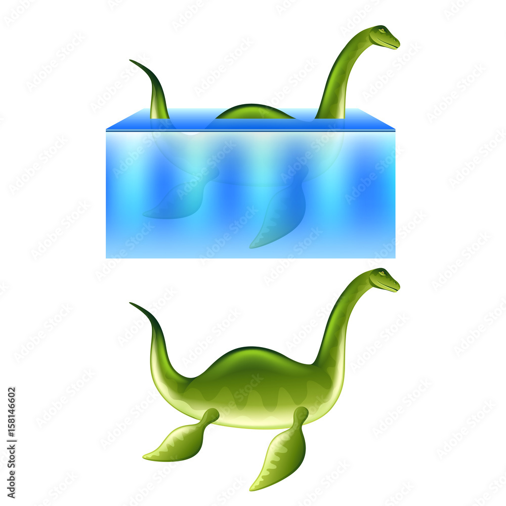 Naklejka premium Nessie Loch Ness monster isolated vector