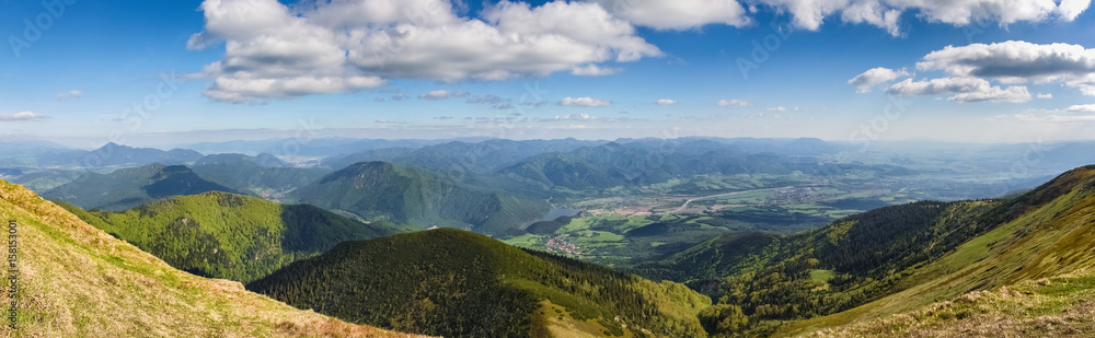 Panorama from Little Fatra hills National Park ridge