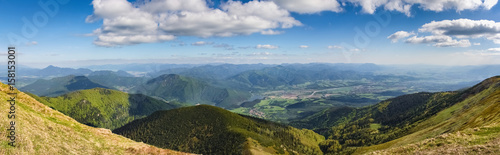 Fototapeta Naklejka Na Ścianę i Meble -  Panorama from Little Fatra hills National Park ridge