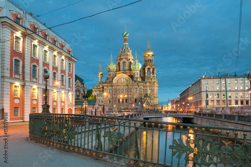 The Church of the Savior on Spilled Blood is one of the main sights of St. Petersburg, Russia photo