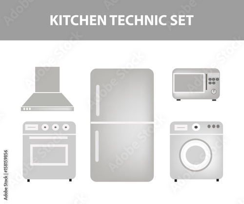 Kitchen technics set vector illustration