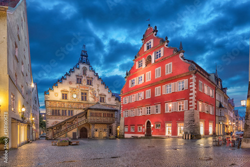 Building of Old Town Hall (Altes Rathaus) in the evening, Lindau, Bavaria, Germany