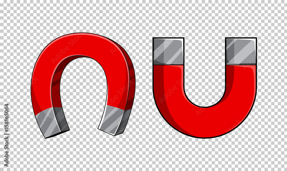 U shaped magnets on transparent background U shaped magnets on transparent background