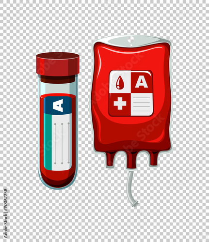 Blood in tube and bag