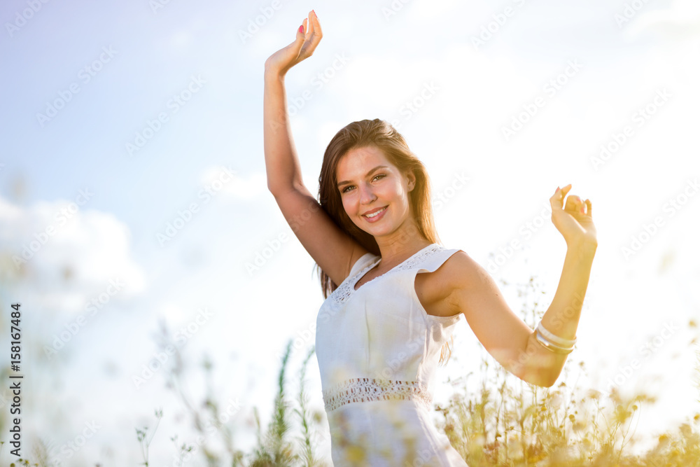 Beautiful happy allergy free woman Beautiful happy allergy free woman