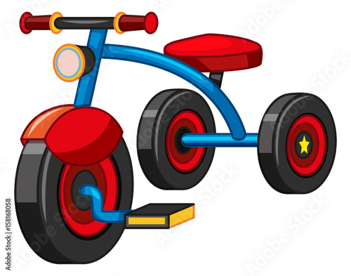 Tricycle with blue and red color