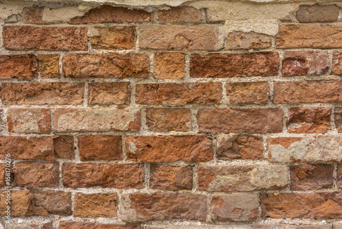 Distressed Wall With Broken Bricks Texture
