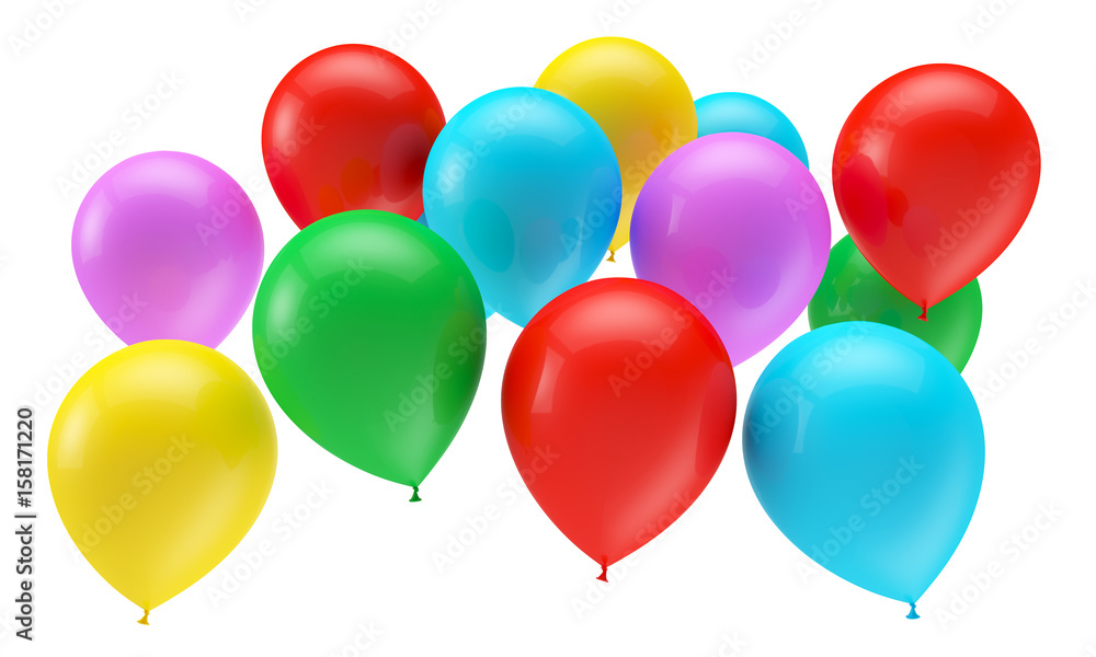 balloon isolated on white background, 3D rendering balloon isolated on white background, 3D rendering