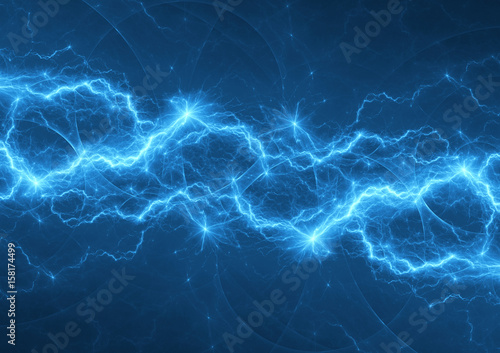 Blue lightning background, abstract plasma element