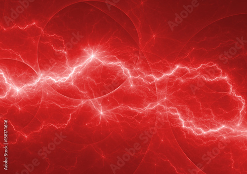 Red lightning background, abstract plasma element