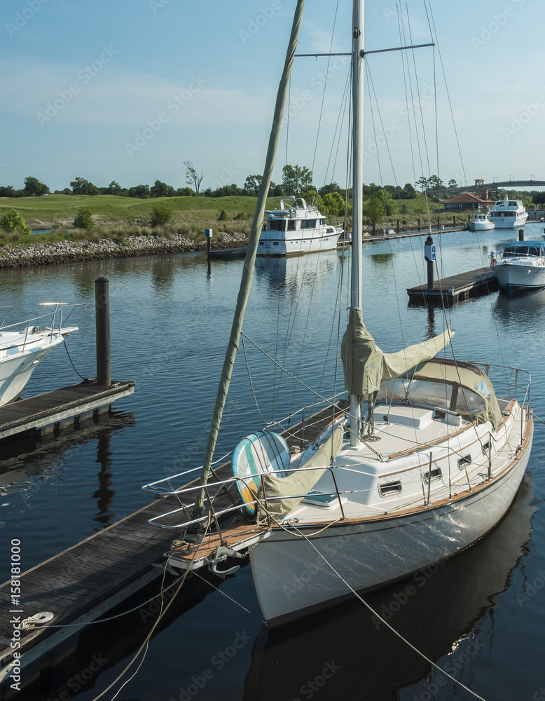 Fototapeta premium Sailing ship moored in port