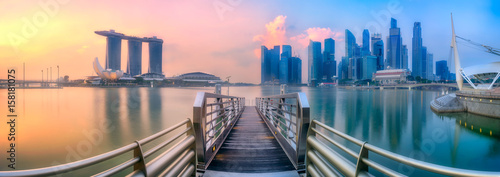 Singapore skyline background photo