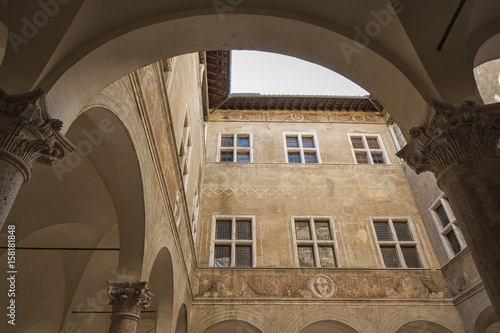 PIENZA - TUSCANY/ITALY, OCTOBER 30, 2016: Palazzo Piccolomini, one of the first examples of Renaissance architecture in Pienza, Val D'Orcia - Tuscany Italy photo