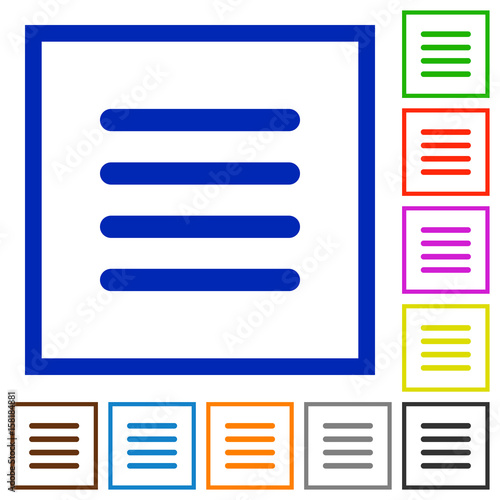 Text align justify flat framed icons