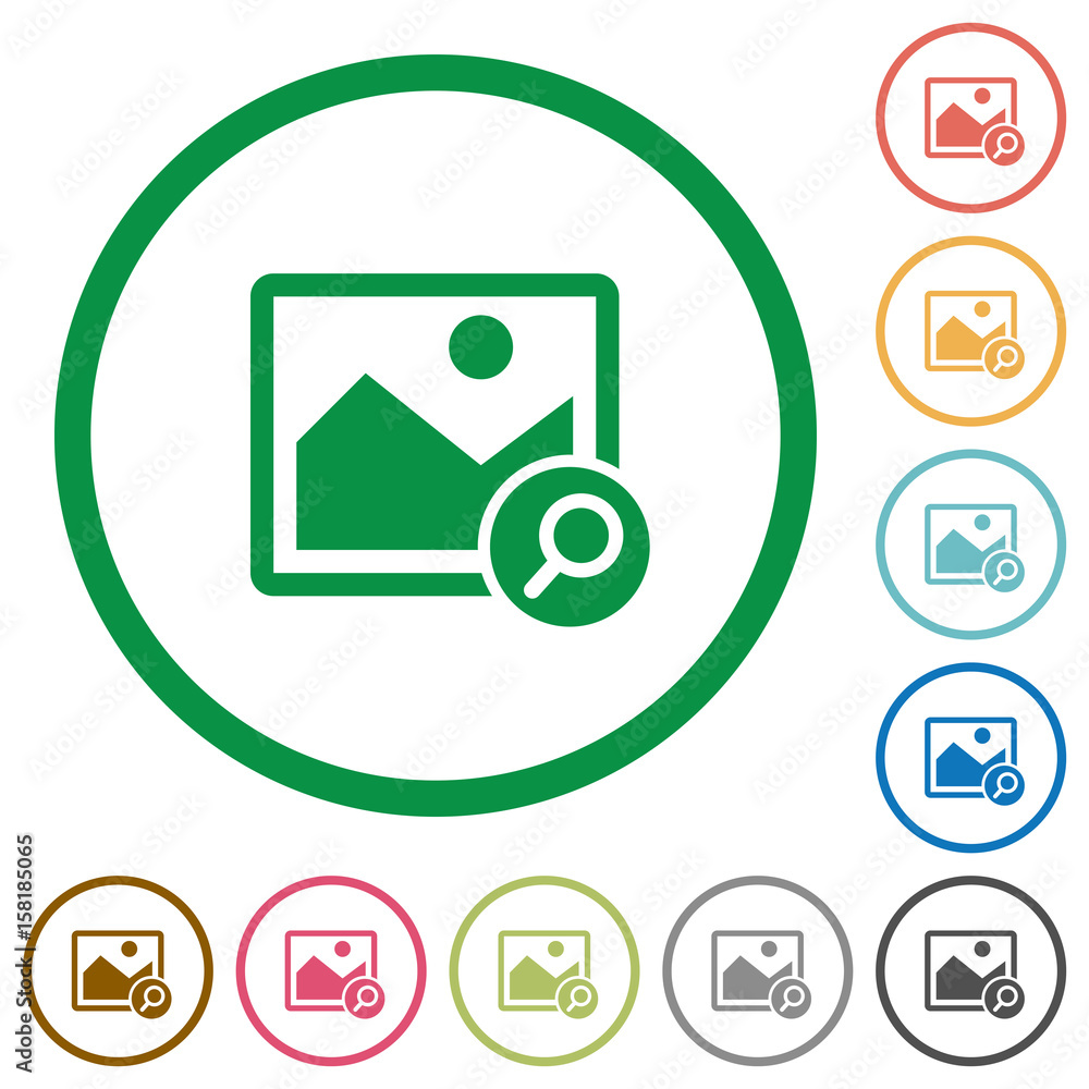 Zoom image flat icons with outlines Zoom image flat icons with outlines