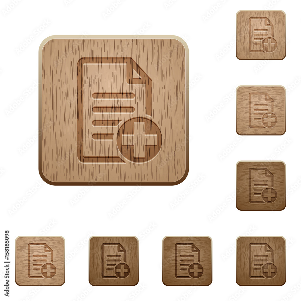 Add new document wooden buttons Add new document wooden buttons