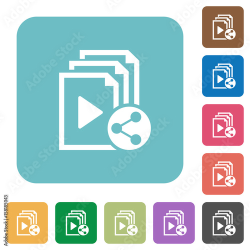 Share playlist rounded square flat icons
