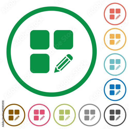 Edit component flat icons with outlines