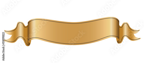 Vintage ribbon label, realistic vector illustration