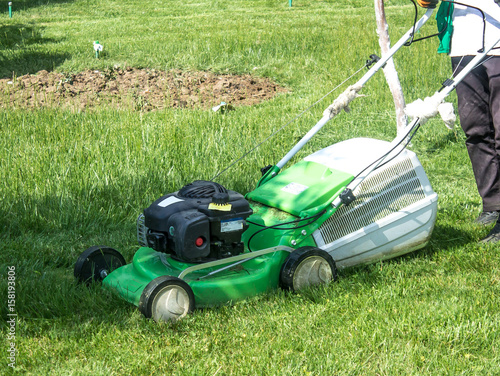 Lawn mower in the park